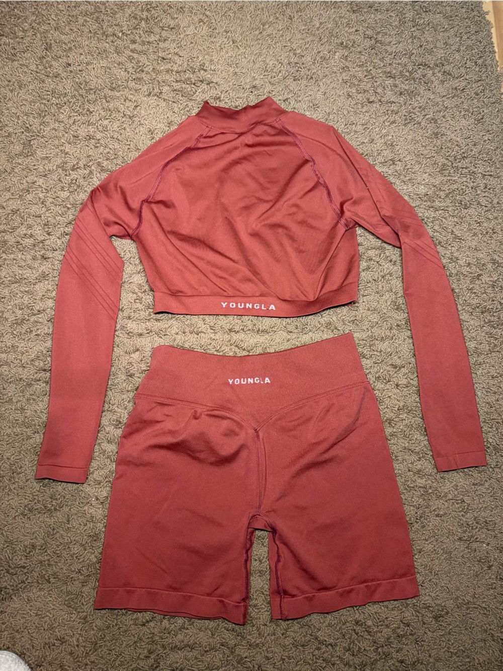 YoungLA Seamless Long Sleeve Crop & Shorts Set